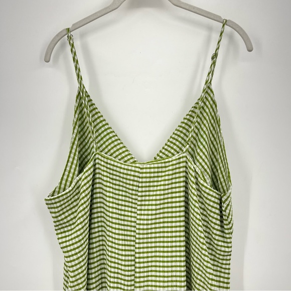 LISA SAYS GAH Green Stripe tank Dress 0320 seersucker textured babydoll - Picture 7 of 12